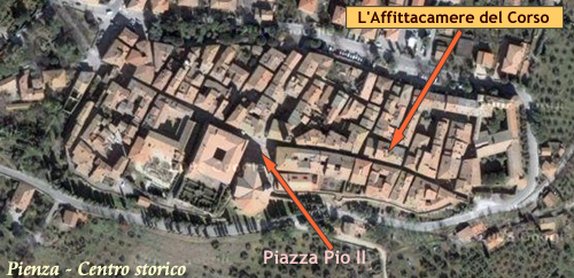 L'Affittacamere del Corso si trova nel centro storico di Pienza a due passi dal Duomo