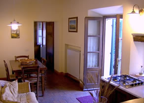 Soggiorno-cucina dell'appartamento Il Corbezzolo